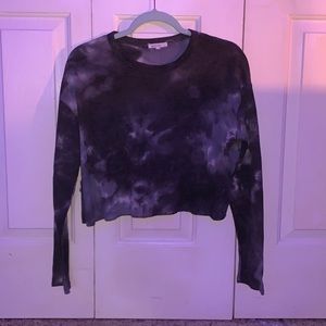 gray tie-dye crop top